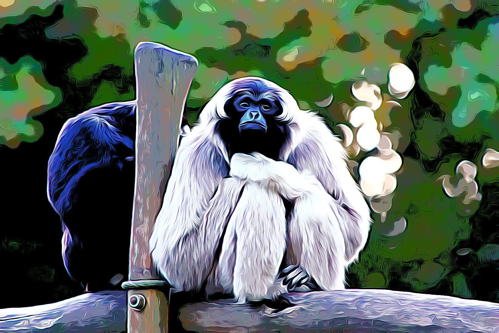 Pileated Gibbon Hylobates pileatus