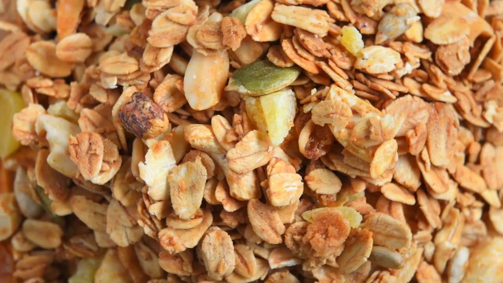 Palm oil free breakfast cereal - close up of granola