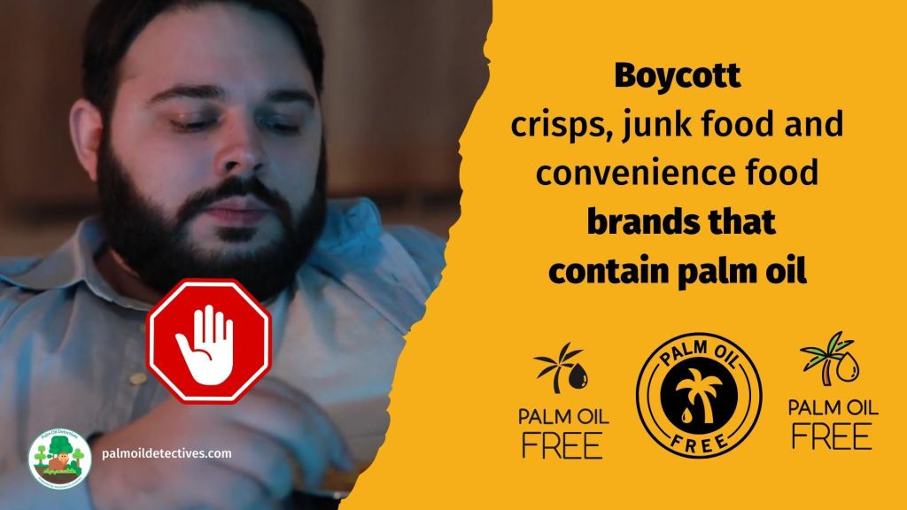 Learn how to find and boycott products with palm oil - convenience foods included