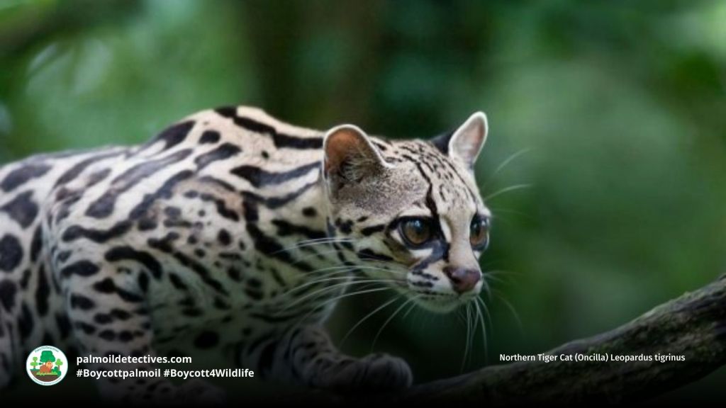Northern Tiger Cat (Oncilla) Leopardus tigrinus hunting