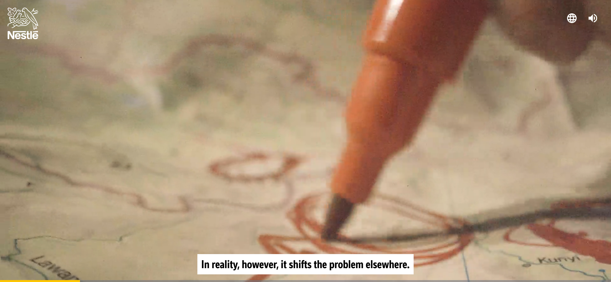 Nestle - Beneath the surface, greenwashing interactive which offers false arguments