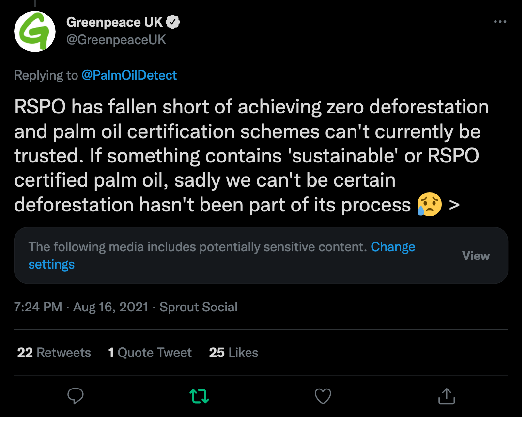 Greenpeace do not trust the RSPO