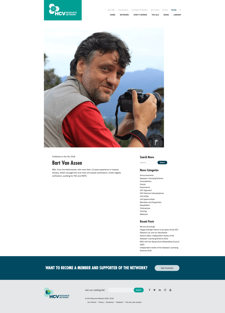 RSPO Auditor Trainer - Bart Van Assen