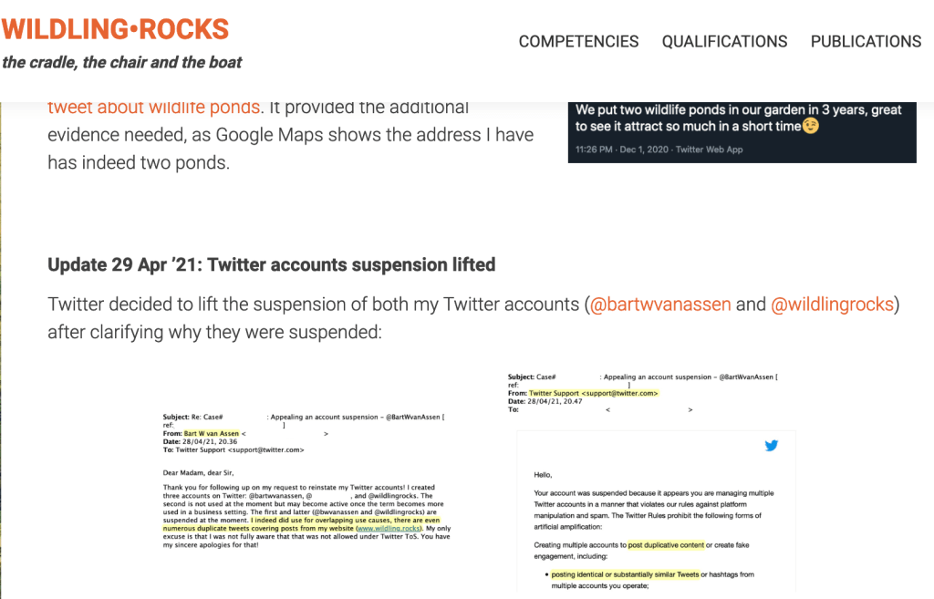 Bart Van Assen AKA Wilding Rocks AKA The Wicorman AKA PalmOilTruther harassing people and getting banned from Twitter