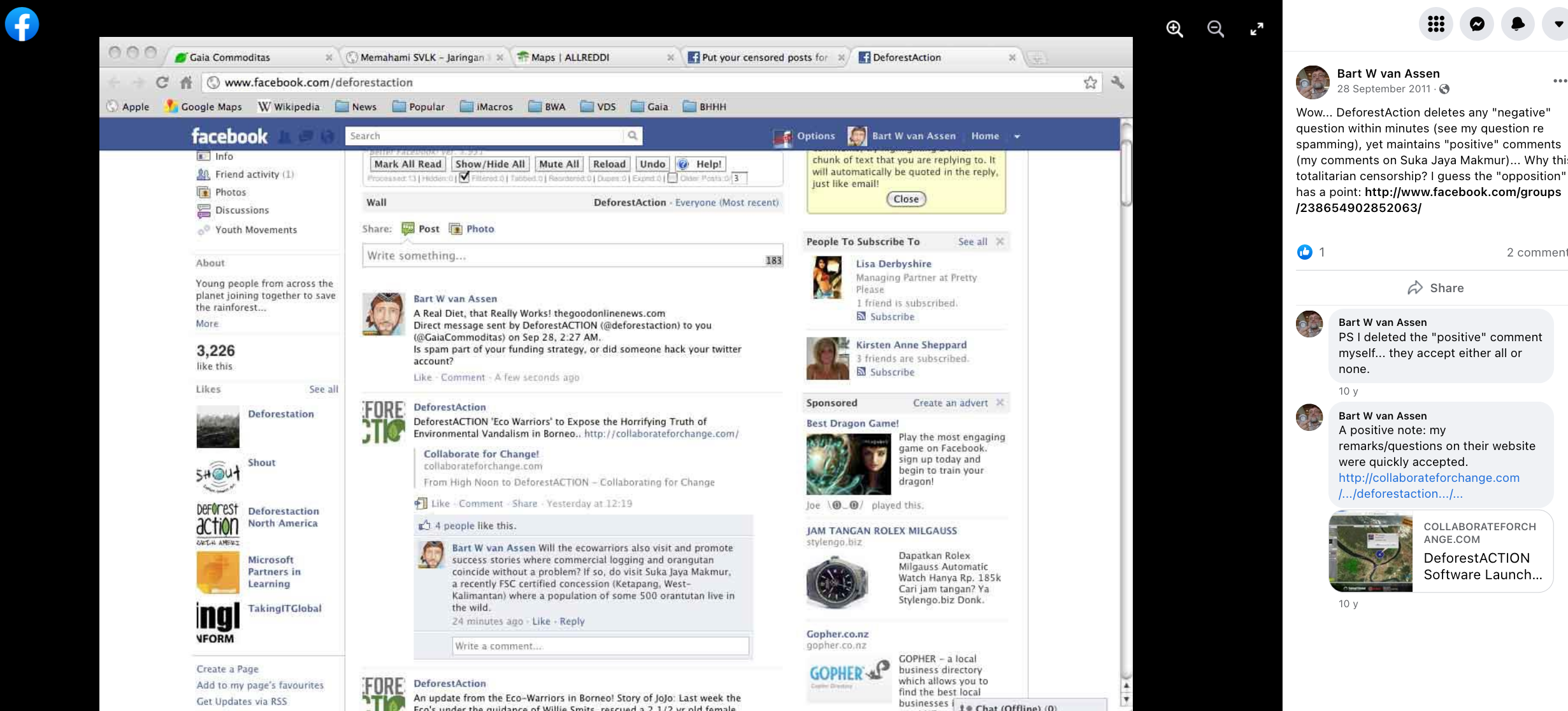 Bart Van Assen and Michelle Desilets harass, abuse and attempt to discredit anyone who exposes corruption of the so-called 'sustainable' palm oil industry