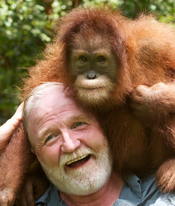 Dr George McGavin with Dora