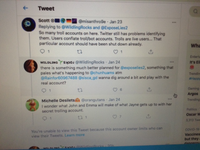 Bart Van Assen AKA Wilding Rocks AKA The Wicorman AKA PalmOilTruther harassing people and getting banned from Twitter