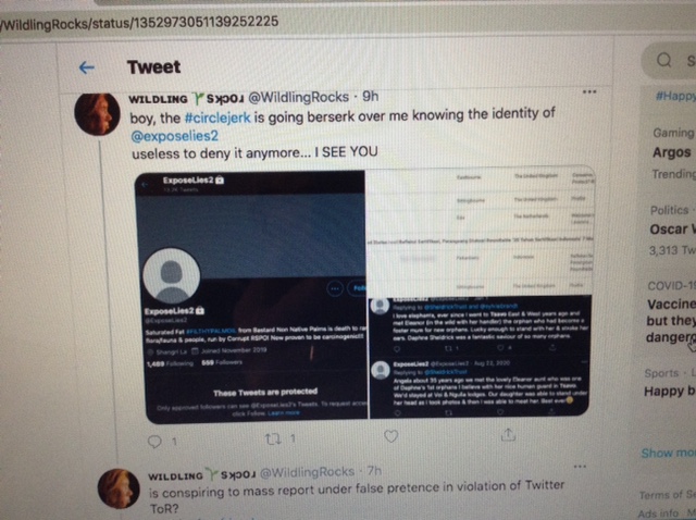 Bart Van Assen AKA Wilding Rocks AKA The Wicorman AKA PalmOilTruther harassing people and getting banned from Twitter