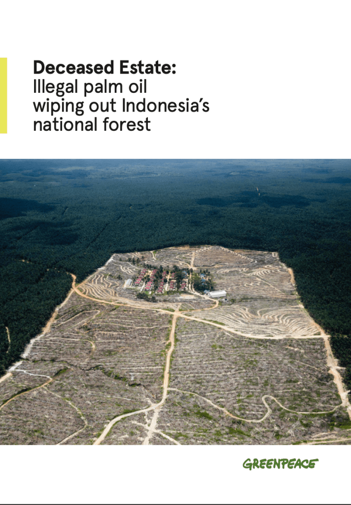 Deceased Estate: Illegal palm oil wiping out Indonesia’s national forest, Greenpeace Indonesia, Oct 2021