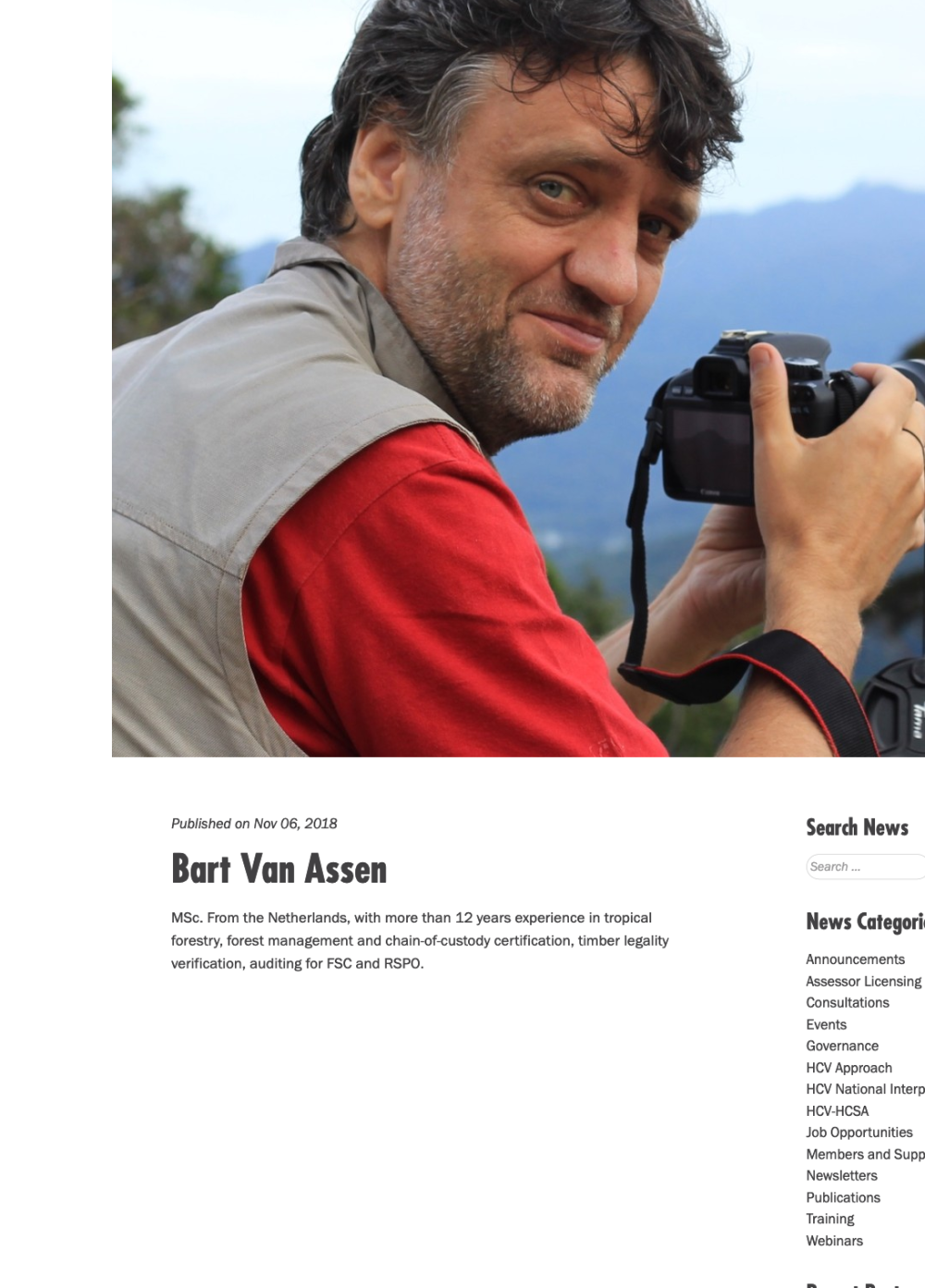 RSPO Auditor Trainer - Bart Van Assen