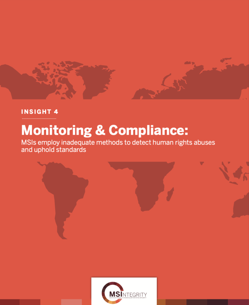 MSI Insight Report on Monitoring and Compliance in Multi-Stakeholder Initiatives (MSIs) like the RSPO (2020) 
