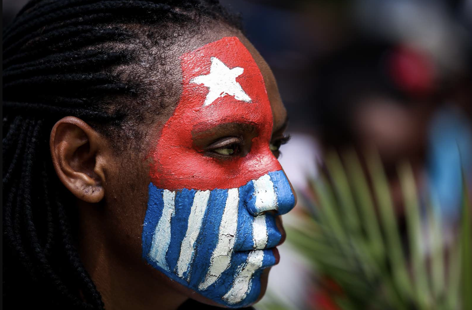Papuan protester in Jayapura by Andrew Gal for Getty Images