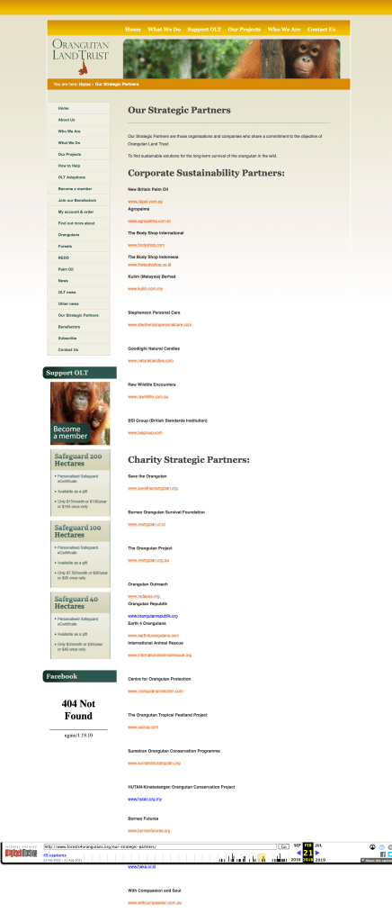 Orangutan Land Trust receives funding from Agropalma: during its decades long destruction of the Amazon for palm oil 