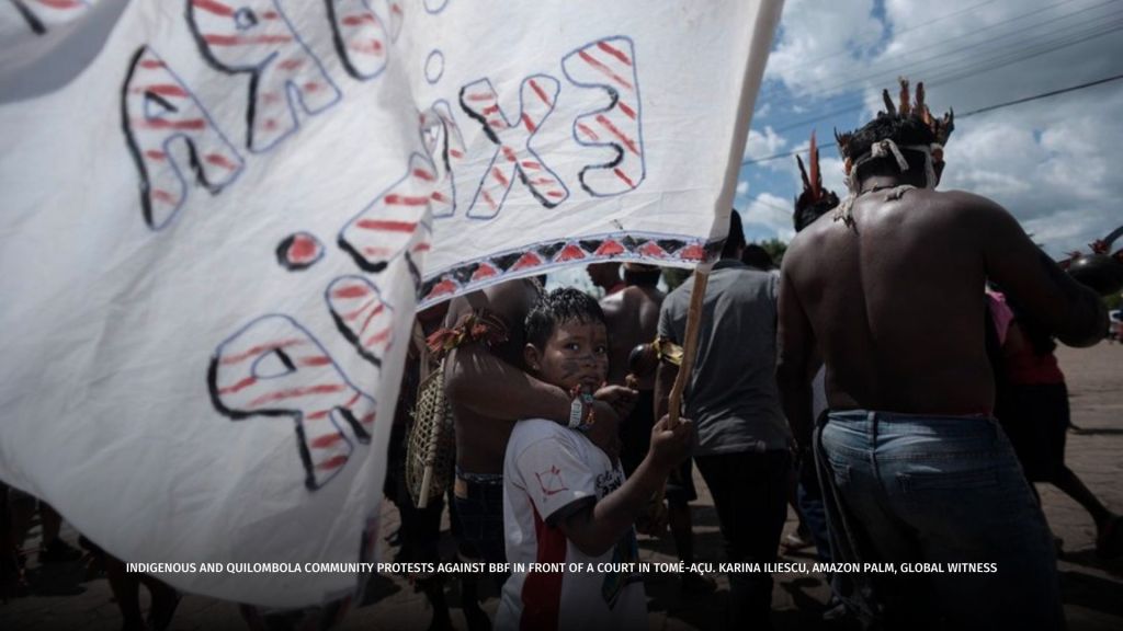 INDIGENOUS AND QUILOMBOLA COMMUNITY PROTESTS AGAINST BBF IN FRONT OF A COURT IN TOMÉ-AÇU. KARINA ILIESCU