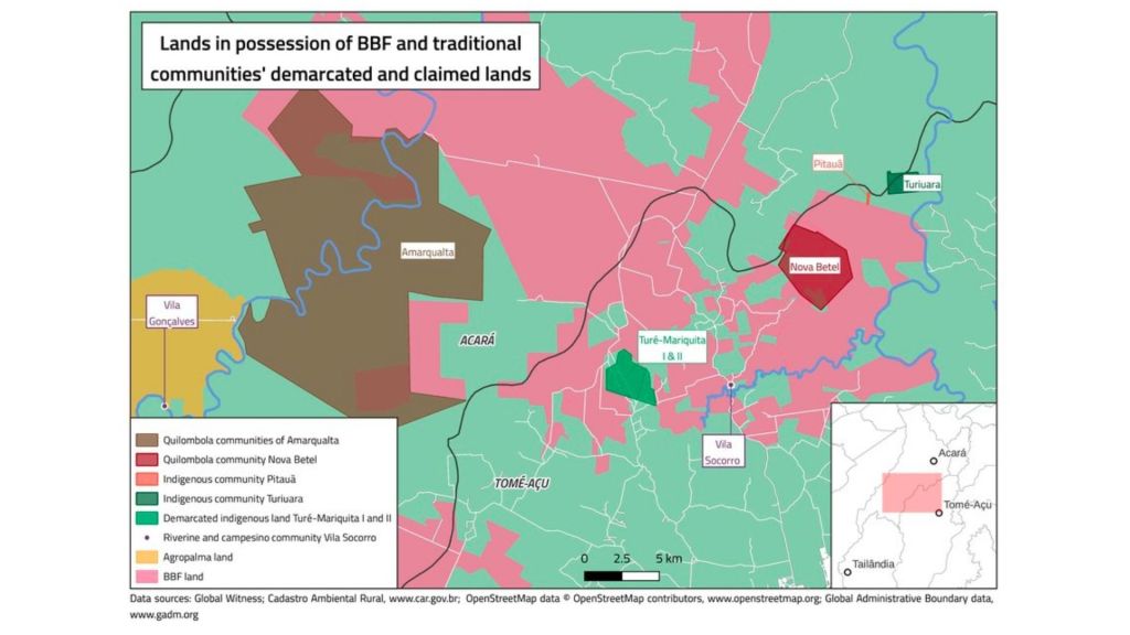 Lands in possession of BBF, Global Witness.