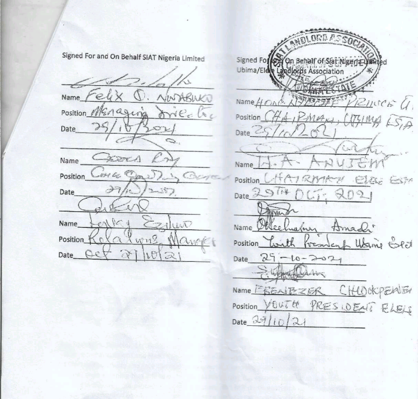 SIAT MOU with host communities obtained by Kevin Woke.