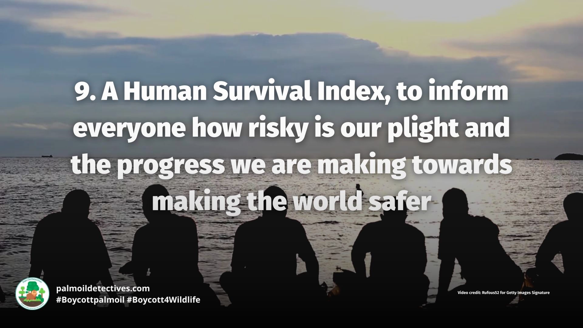 A Human Survival Index, to inform everyone how risky is our plight and the progress we are making towards making the world safer