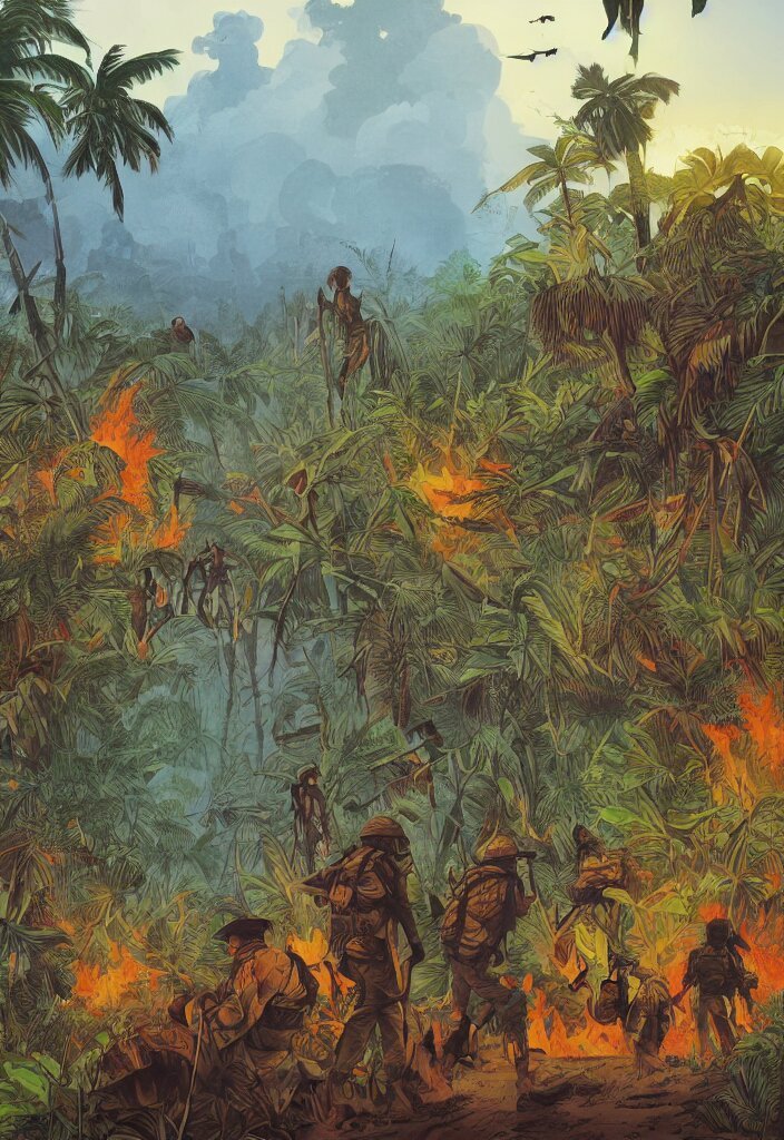 Rainforest on fire for palm oil human rights, landgrabbing