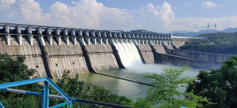 A dam on the Narmada River in India, where the endangered Bengal tiger is native. Ankit K Sinha/Shutterstock
